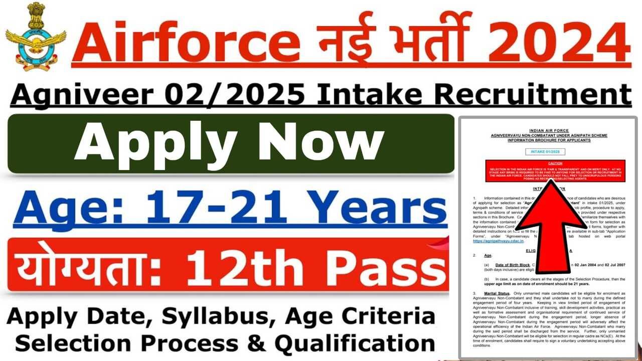 Airforce Agniveer New Vacancy 2024